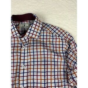 Southern Pines Men's Plaid Long Sleeve Button Down Shirt M‎ Medium Casual
